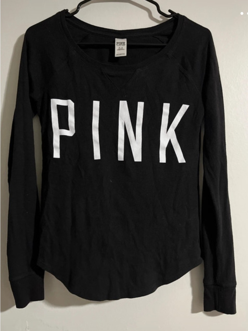 PINK Victoria's Secret Black Long-Sleeve Logo Shirt